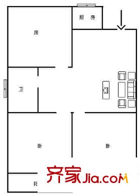 逸園新村 3室 戶型圖