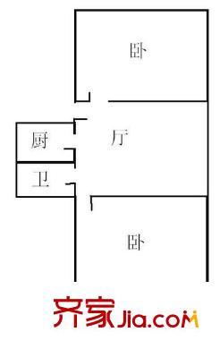 三叉街新村 2室 戶型圖