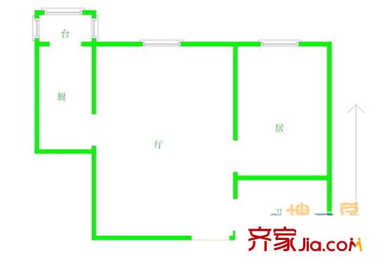 水郡花園戶型圖戶型圖 1室1廳1衛(wèi)1廚