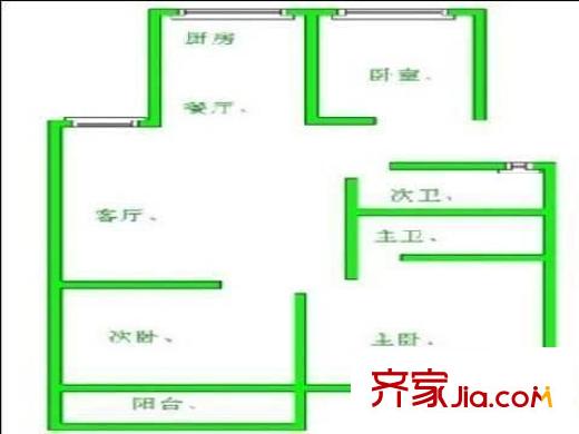陸莊花園 3室 戶型圖