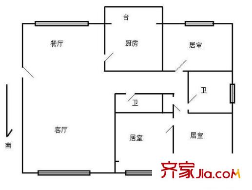 寶龍灣家園戶型圖戶型圖 3室2廳2衛(wèi)1廚