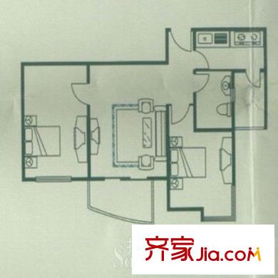 寶龍灣家園戶型圖I房型 2室2廳1衛(wèi)