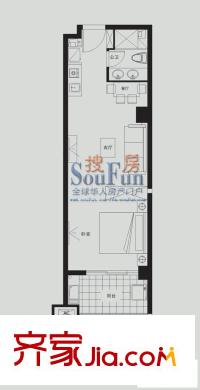 金潤(rùn)財(cái)富中心戶型圖1室2廳1衛(wèi)1廚