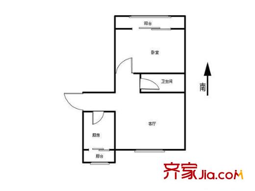 千禧園戶型圖戶型圖 1室1廳1衛(wèi)1廚