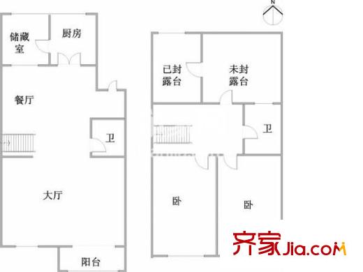 千禧園 2室 戶型圖