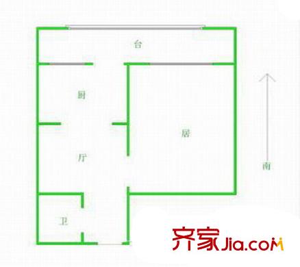 尚佳新苑戶型圖戶型圖 1室1廳1衛(wèi)1廚