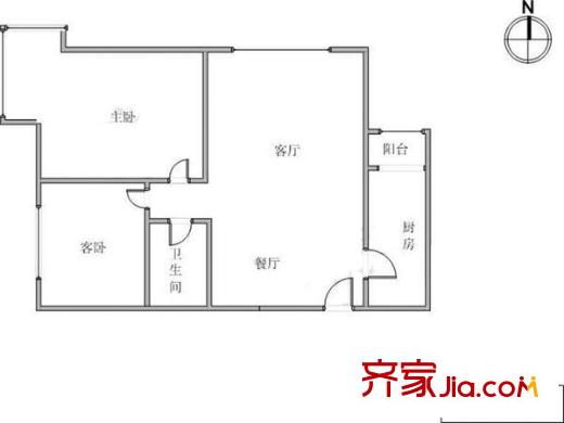 尚佳新苑戶型圖戶型圖 2室2廳1衛(wèi)1廚