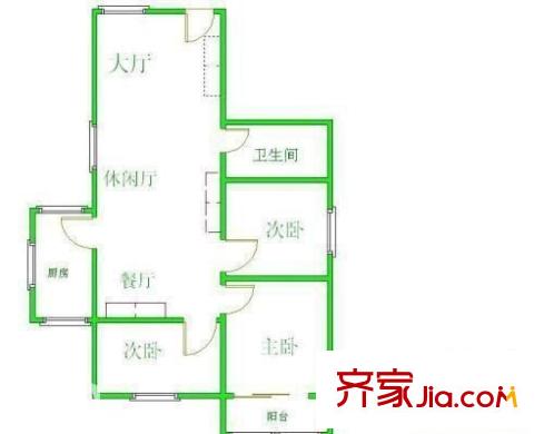 華京花園 3室 戶型圖