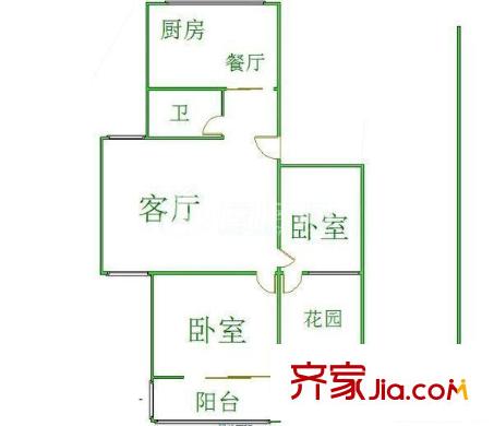 華京花園 2室 戶型圖