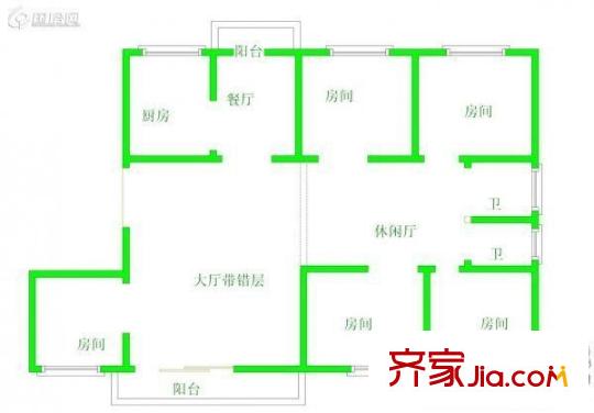 匯創(chuàng)名居一期 6室 戶型圖