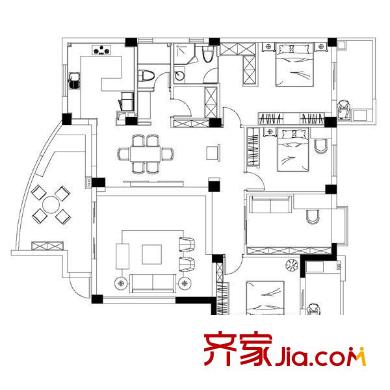 匯創(chuàng)名居一期 4室 戶型圖