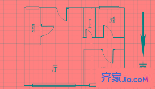 龍亭家園 2室 戶型圖
