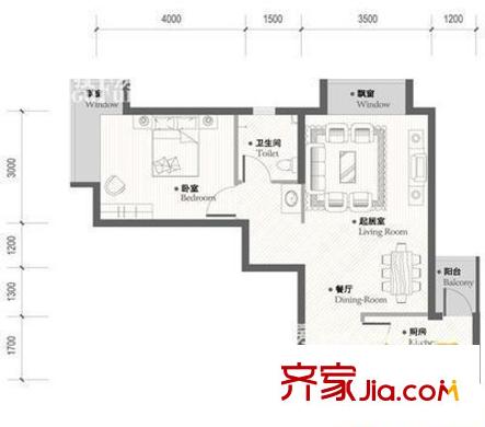 龍亭家園戶型圖戶型圖 1室2廳1衛(wèi)1廚