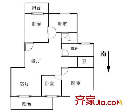 風(fēng)景藍(lán)水岸 4室 戶型圖