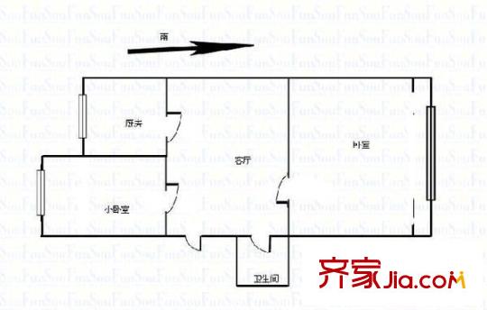 龍禧園戶型圖戶型圖 2室1廳1衛(wèi)1廚