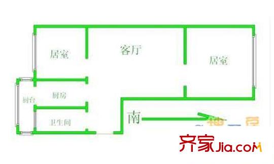 龍禧園戶型圖戶型圖 2室1廳1衛(wèi)1廚