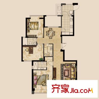 永興酈江戶型圖2號(hào)樓02錦馥園 3室2廳2衛(wèi)1廚
