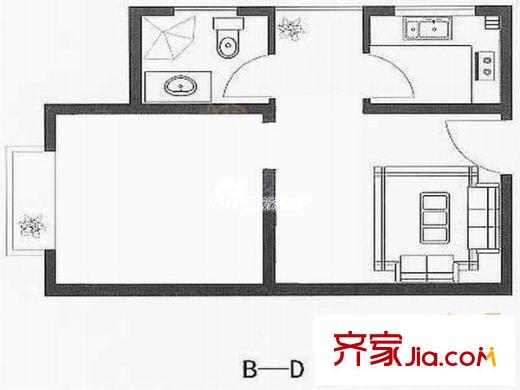 茶會(huì)東區(qū) 1室 戶型圖