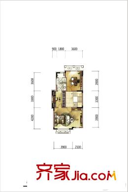 保利梧桐語(yǔ)四拼南入邊戶三層戶型圖 2室2廳3衛(wèi)1廚