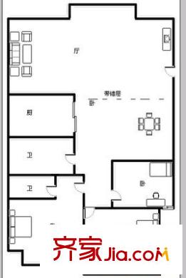 世界城 3室 戶型圖