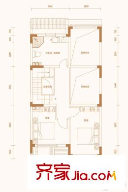 燕云小鎮(zhèn)聯(lián)排別墅三層中戶戶型 4室2廳3衛(wèi)1廚