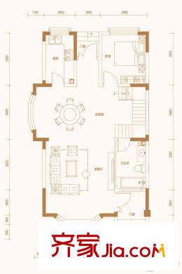 燕云小鎮(zhèn)聯(lián)排別墅一層邊戶戶型 5室2廳4衛(wèi)1廚