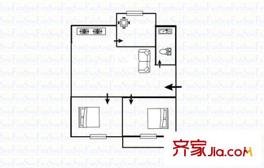 龍腰新村 3室 戶型圖