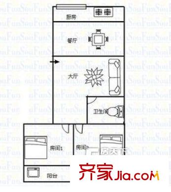 什錦小區(qū)二期戶型圖什錦二期 2室戶型圖 2室2廳1衛(wèi)1廚