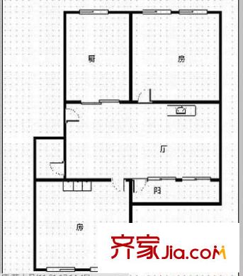龍腰新村 2室 戶型圖