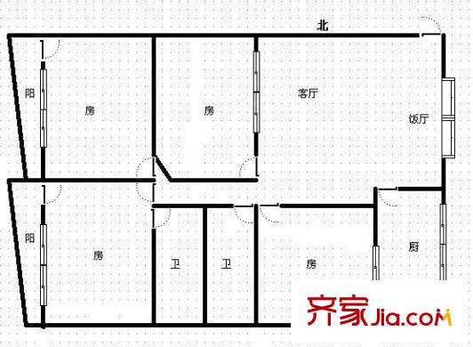 左海公寓 4室 戶型圖