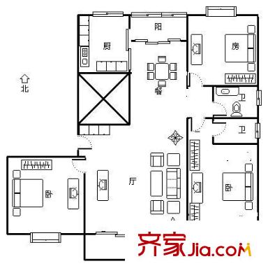 億力名居 3室 戶型圖