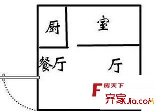 英泰第一城A區(qū) 1室 戶型圖