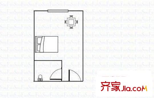 英泰第一城A區(qū) 1室 戶型圖