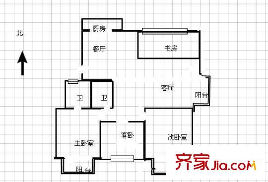 五鳳蘭庭 3室 戶型圖
