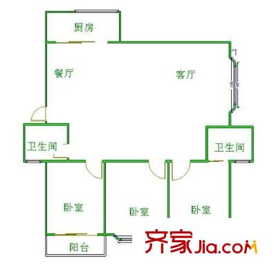 五鳳蘭庭 3室 戶型圖