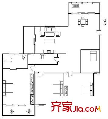 三利花園 4室 戶型圖