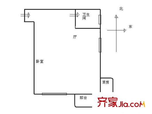 三利花園 1室 戶型圖