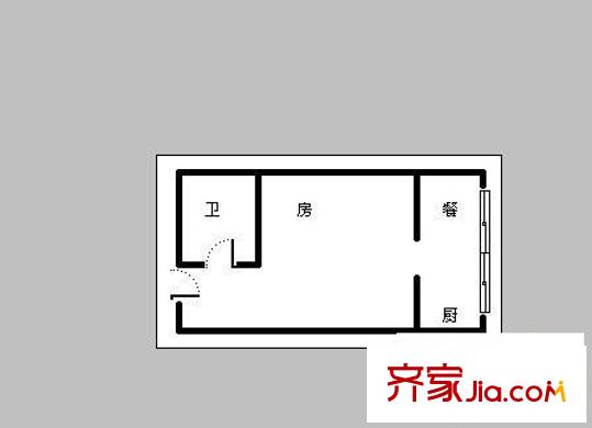 三利花園 1室 戶型圖