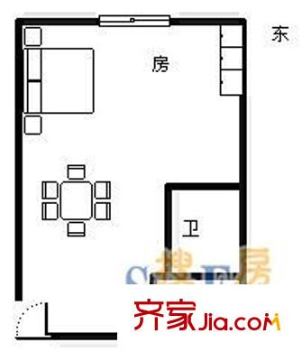 群升國際A區(qū) 1室 戶型圖