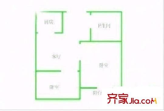 群升國際A區(qū) 2室 戶型圖