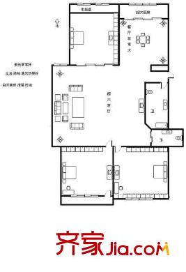 金明苑 3室 戶型圖