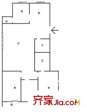 南臺(tái)新苑水仙園 3室 戶型圖