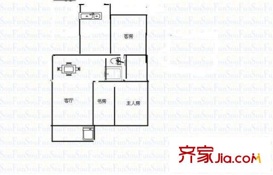 南臺新苑水仙園 3室 戶型圖