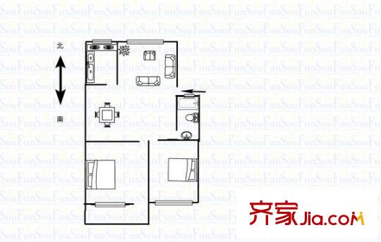 金龍新村 2室 戶型圖