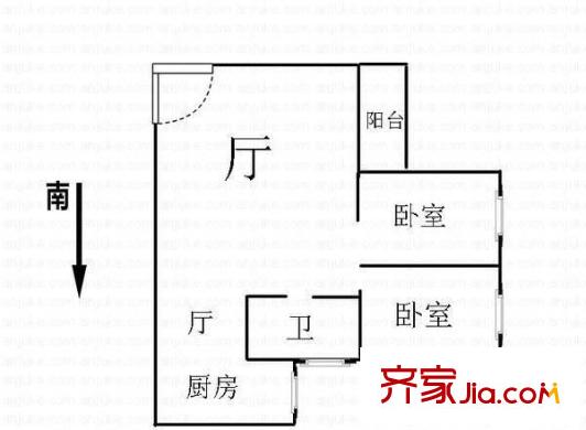東錦新苑 2室 戶型圖
