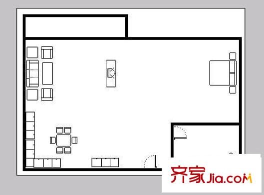 中茵名仕花城 1室 戶(hù)型圖