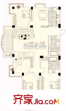 時(shí)代景城戶型圖3室2廳2衛(wèi)