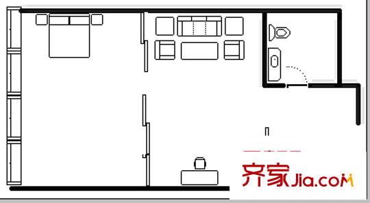 江岸名都 1室 戶型圖