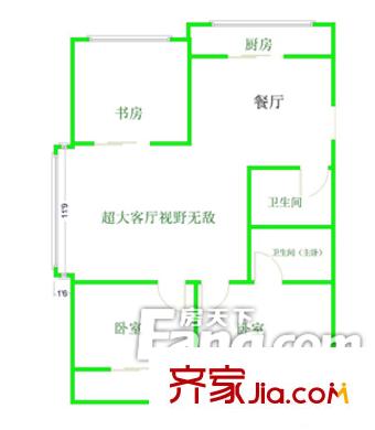 市直象園公寓戶型圖象園公寓 3室戶型圖 3室2廳2衛(wèi)1廚