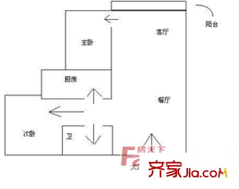 市直象園公寓戶型圖象園公寓 2室戶型圖 2室2廳1衛(wèi)1廚